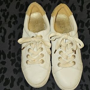 Lilly Pulitzer White and Gold Sneakers Fit Like 8.5